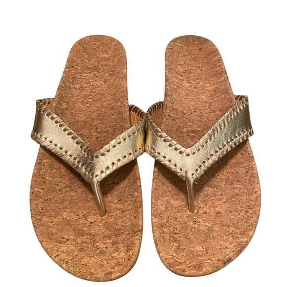 Jack Rogers Thelma Comfort Flip-Flop Gold Sandals - Picture 2 of 7